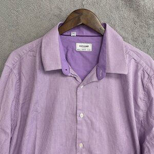 Duchamp London Men's 18.5" XXL Lavender Slim Fit Dress Shirt Button Down